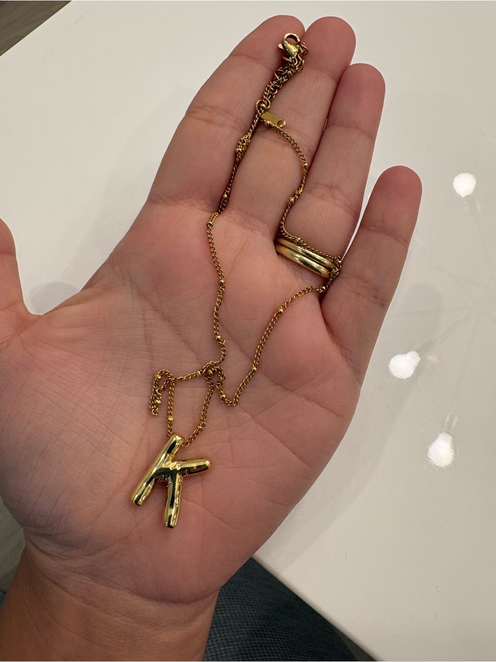Initial K Pendant Necklace - Women Jewelry